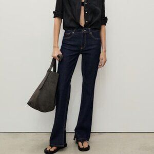 Mango | Rinse-wash Straight Jeans in Dark Indigo | Size 6